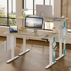 Scrivania da 55" con Altezza Regolabile Elettricamente con Porta USB, Ganci e Borsa Laterale