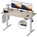 Scrivania da 55" con Altezza Regolabile Elettricamente con Porta USB, Ganci e Borsa Laterale