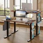 Scrivania da 55" con Altezza Regolabile Elettricamente con Porta USB, Ganci e Borsa Laterale