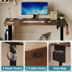Scrivania da 55" con Altezza Regolabile Elettricamente con Porta USB, Ganci e Borsa Laterale
