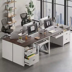 Scrivania da ufficio da 55" con vassoio per tastiera e cassetti portadocumenti, stile industriale con spazio di archiviazione