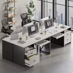 Scrivania da ufficio da 55" con vassoio per tastiera e cassetti portadocumenti, stile industriale con spazio di archiviazione