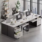 Scrivania da ufficio da 55" con vassoio per tastiera e cassetti portadocumenti, stile industriale con spazio di archiviazione