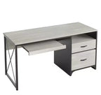 Scrivania da ufficio da 55" con vassoio per tastiera e cassetti portadocumenti, stile industriale con spazio di archiviazione