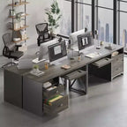 Scrivania da ufficio da 55" con vassoio per tastiera e cassetti portadocumenti, stile industriale con spazio di archiviazione