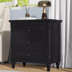 Comodino a 3 cassetti con mobiletto contenitore in legno – 28 pollici, design moderno