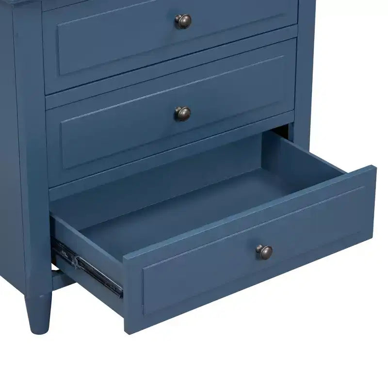 Comodino a 3 cassetti con mobiletto contenitore in legno – 28 pollici, design moderno
