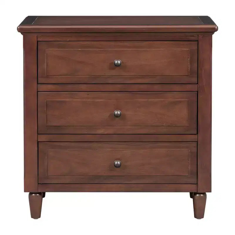Comodino a 3 cassetti con mobiletto contenitore in legno – 28 pollici, design moderno