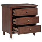 Comodino a 3 cassetti con mobiletto contenitore in legno – 28 pollici, design moderno