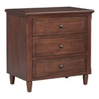 Comodino a 3 cassetti con mobiletto contenitore in legno – 28 pollici, design moderno