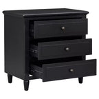 Comodino a 3 cassetti con mobiletto contenitore in legno – 28 pollici, design moderno