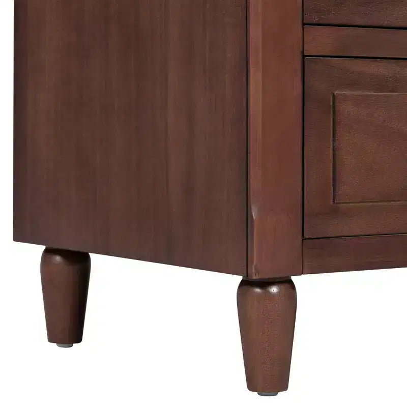 Comodino a 3 cassetti con mobiletto contenitore in legno – 28 pollici, design moderno