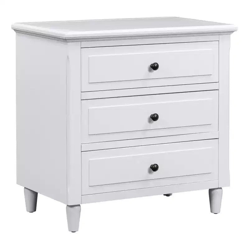 Comodino a 3 cassetti con mobiletto contenitore in legno – 28 pollici, design moderno