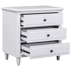Comodino a 3 cassetti con mobiletto contenitore in legno – 28 pollici, design moderno