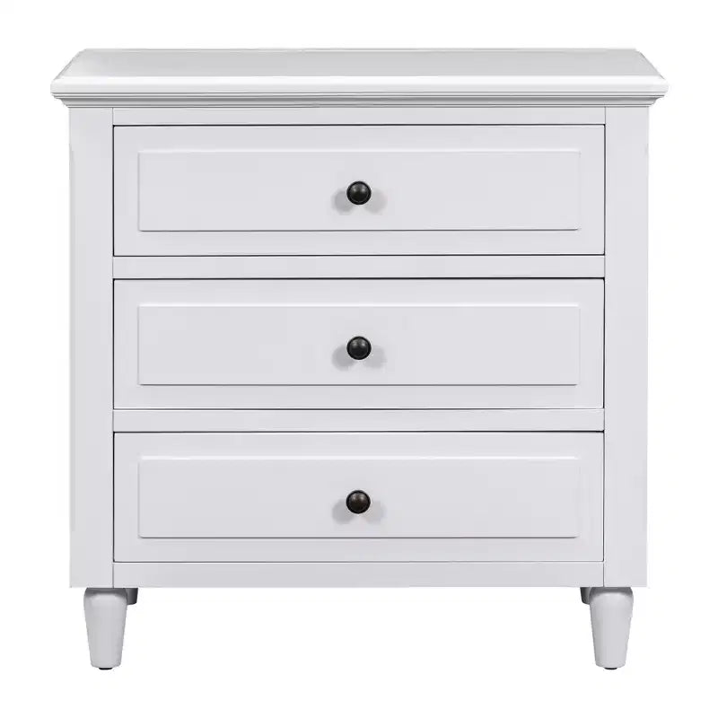 Comodino a 3 cassetti con mobiletto contenitore in legno – 28 pollici, design moderno