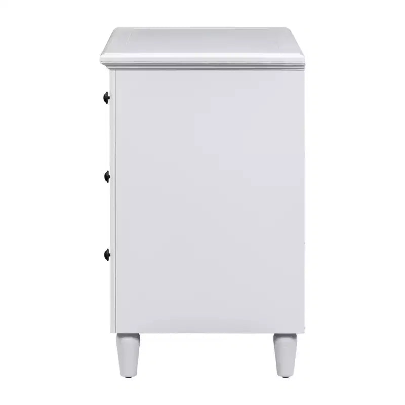 Comodino a 3 cassetti con mobiletto contenitore in legno – 28 pollici, design moderno