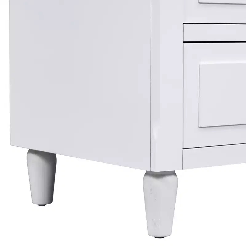 Comodino a 3 cassetti con mobiletto contenitore in legno – 28 pollici, design moderno