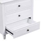 Comodino a 3 cassetti con mobiletto contenitore in legno – 28 pollici, design moderno