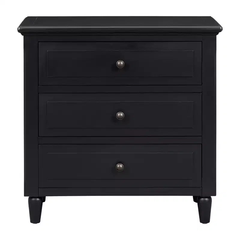 Comodino a 3 cassetti con mobiletto contenitore in legno – 28 pollici, design moderno