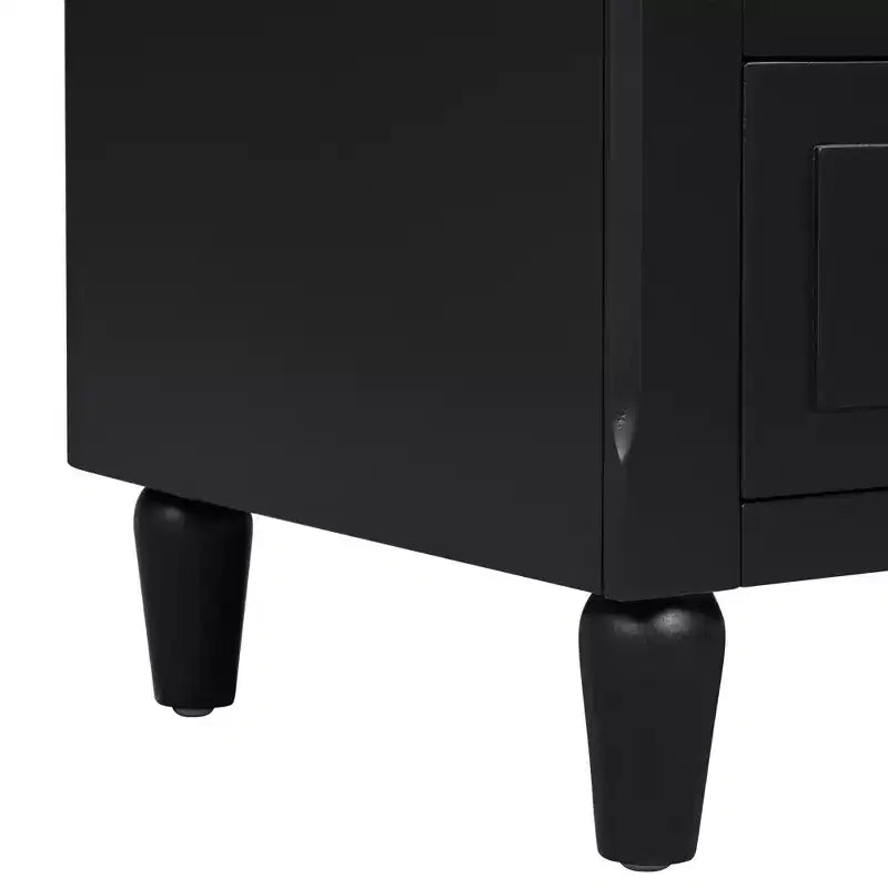Comodino a 3 cassetti con mobiletto contenitore in legno – 28 pollici, design moderno