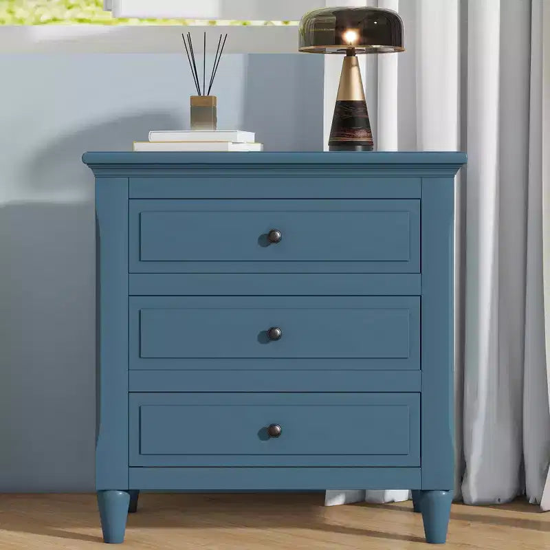 Comodino a 3 cassetti con mobiletto contenitore in legno – 28 pollici, design moderno