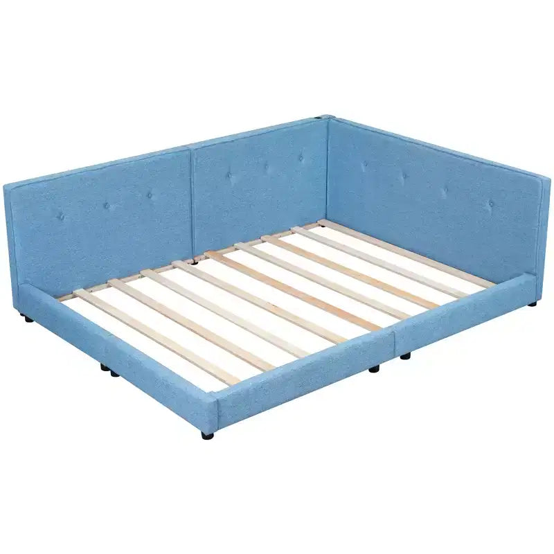 Struttura letto imbottita con piattaforma Queen/Matrimoniale e porte USB