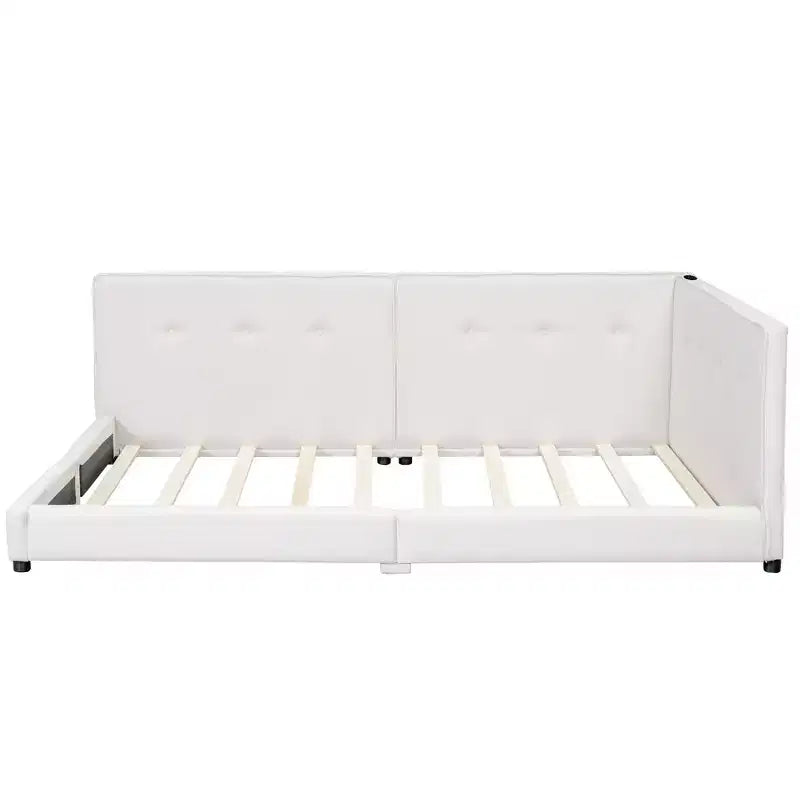 Struttura letto imbottita con piattaforma Queen/Matrimoniale e porte USB
