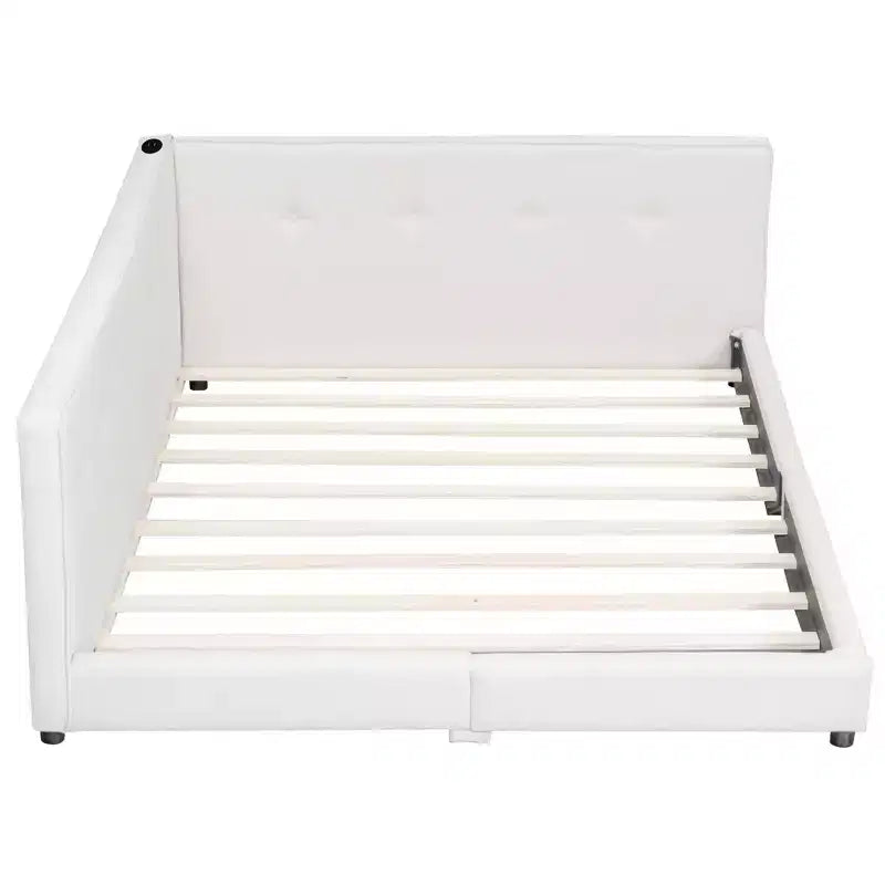 Struttura letto imbottita con piattaforma Queen/Matrimoniale e porte USB