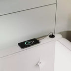 Struttura letto imbottita con piattaforma Queen/Matrimoniale e porte USB