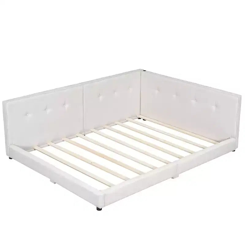 Struttura letto imbottita con piattaforma Queen/Matrimoniale e porte USB