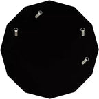 Specchio da parete rotondo da 31" con dettagli geometrici a triangolo color oro