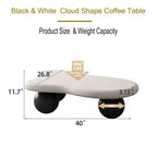Tavolino da caffè GDFStudio Dominic con piano in legno a forma di nuvola da 40 pollici e gambe sferiche in plastica