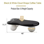 Tavolino da caffè GDFStudio Dominic con piano in legno a forma di nuvola da 40 pollici e gambe sferiche in plastica