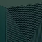 Cassettiera accentata Saga 36" larga verde e oro a 2 ante