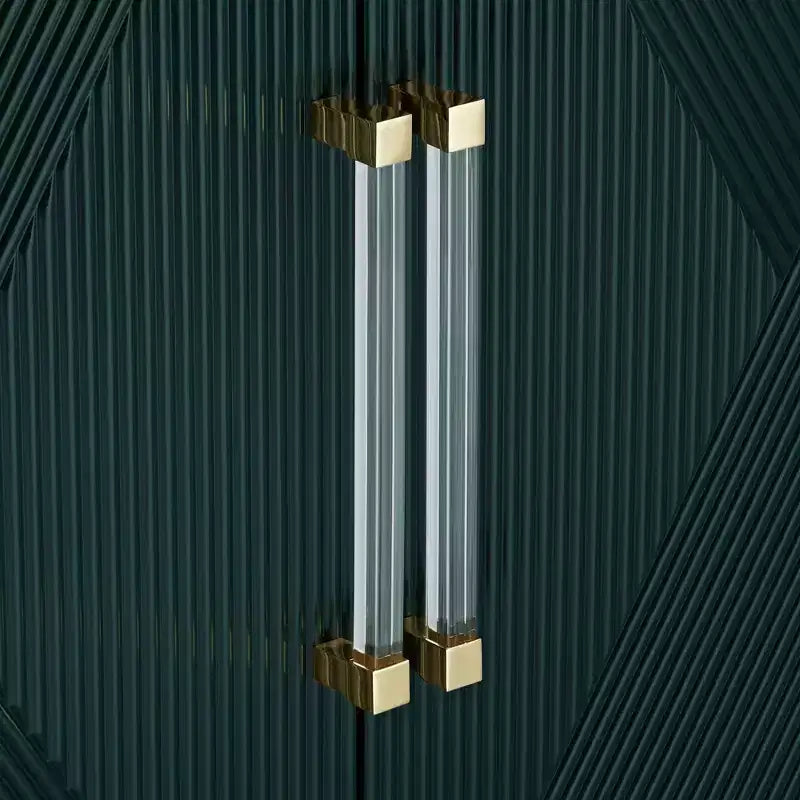 Cassettiera accentata Saga 36" larga verde e oro a 2 ante