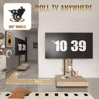 Supporto TV mobile regolabile in altezza con cassetto e ruote, adatto per TV da 32 a 75 pollici
