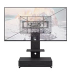 Supporto TV mobile regolabile in altezza con cassetto e ruote, adatto per TV da 32 a 75 pollici