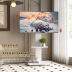 Supporto TV mobile regolabile in altezza con cassetto e ruote, adatto per TV da 32 a 75 pollici