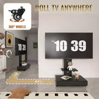 Supporto TV mobile regolabile in altezza con cassetto e ruote, adatto per TV da 32 a 75 pollici