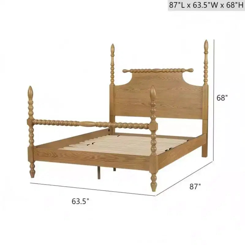 Struttura Letto Matrimoniale in Legno Tornito Queen