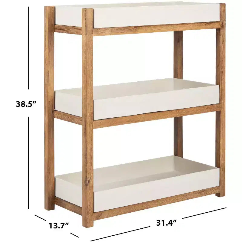 Scaffale da interni/esterni a 3 ripiani in legno di acacia