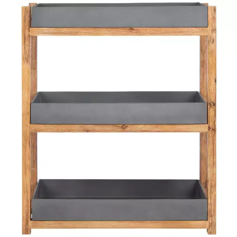 Scaffale da interni/esterni a 3 ripiani in legno di acacia