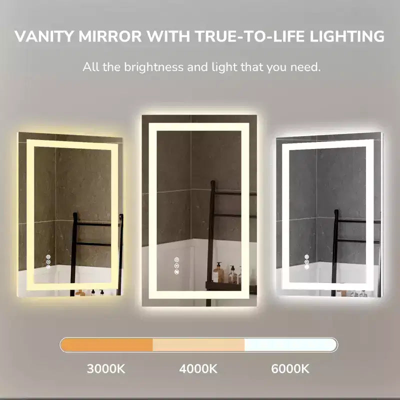 Specchio da bagno a LED con antiappannamento e illuminazione dimmerabile