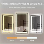 Specchio da bagno a LED con antiappannamento e illuminazione dimmerabile