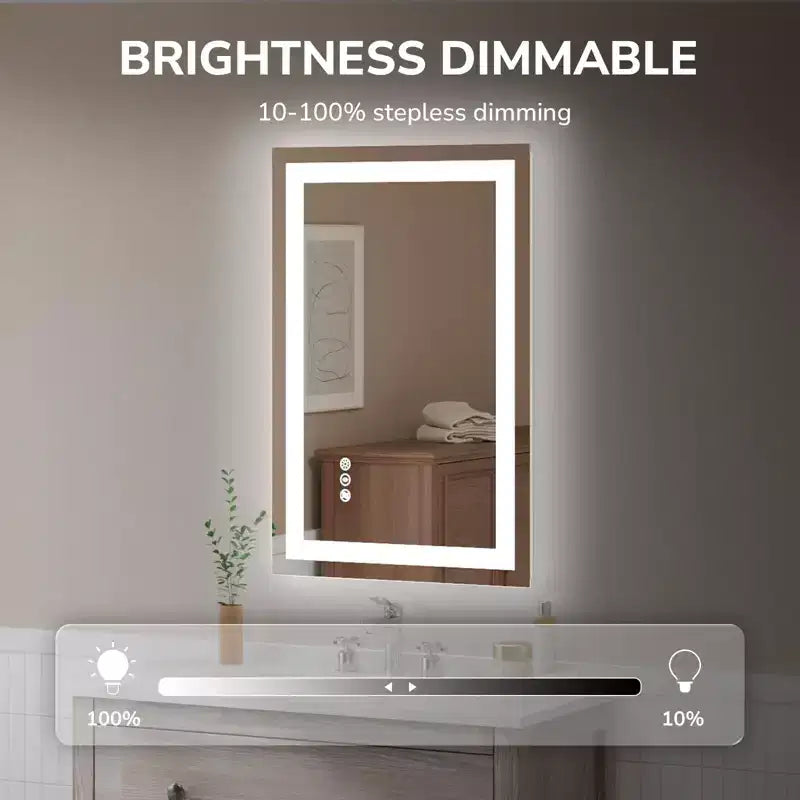 Specchio da bagno a LED con antiappannamento e illuminazione dimmerabile