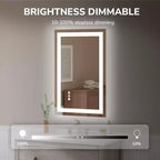 Specchio da bagno a LED con antiappannamento e illuminazione dimmerabile