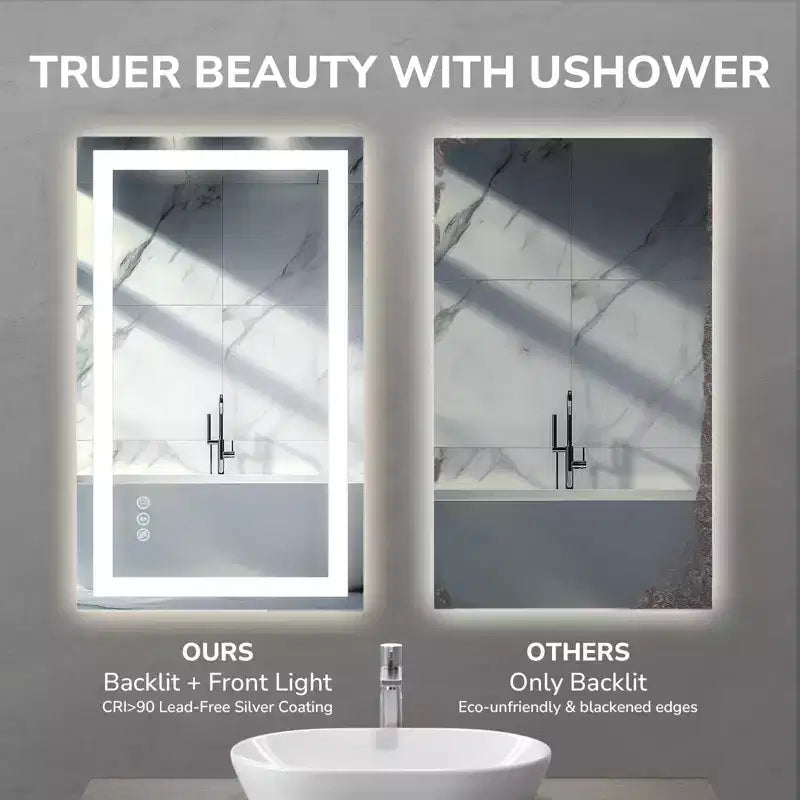 Specchio da bagno a LED con antiappannamento e illuminazione dimmerabile