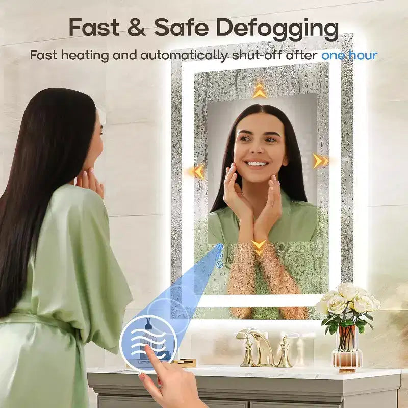 Specchio da bagno a LED con antiappannamento e illuminazione dimmerabile