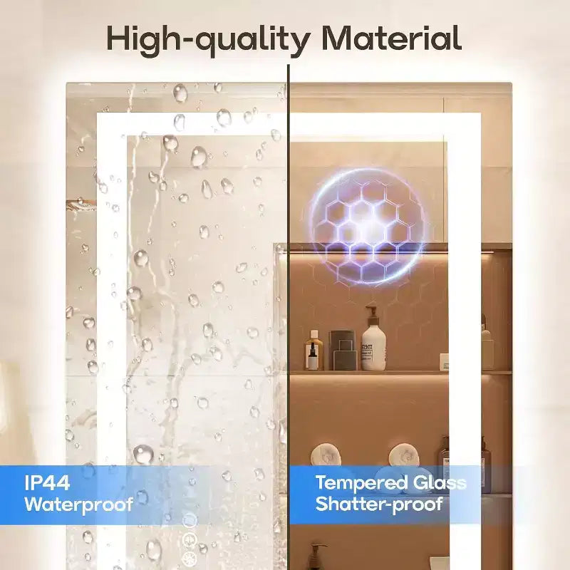 Specchio da bagno a LED con antiappannamento e illuminazione dimmerabile
