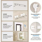 Specchio da bagno a LED con antiappannamento e illuminazione dimmerabile